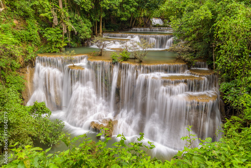 Huay Maekamin Waterfall Tier 4 (Chatkaew) in Kanchanaburi, Thailand © finallast