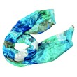 green and blue silk headscarf isolated on white background
