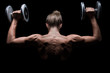 © Dirk - weiblicher trainierter Rücken und Schultern mit Hanteln, Lowkey