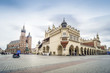 Cloth Hall and St. Mary's Basilica on Market Square in Krakow, Poland