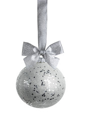 Wall Mural - silver ball isolated on white background with clipping path included