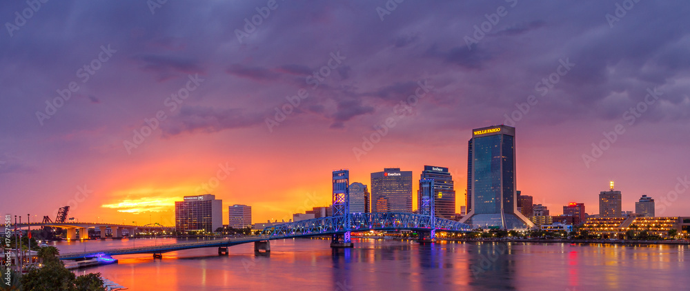 Jacksonville Sunset - obrazy, fototapety, plakaty 