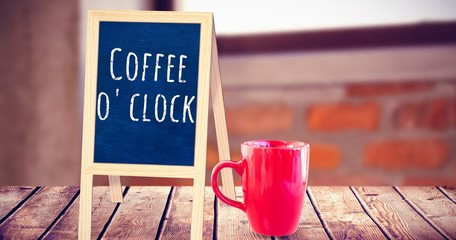 Poster - Composite image of red mug on white background