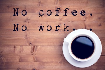 Poster - Composite image of white cup of coffee