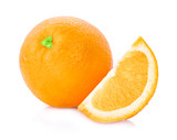 Fototapeta Mapy - orange slice on white background