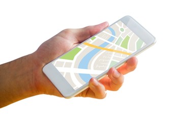 Poster - Man using map app on phone
