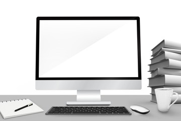 Poster - Image of a desk with computer