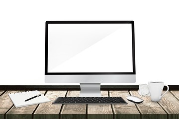 Poster - A computer over a desk 