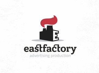 Modern vector professional sign logo east factory