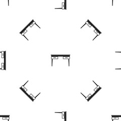Poster - Wooden table pattern seamless black