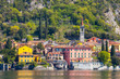Lake Como with view of Varenna in Lecco, Italy