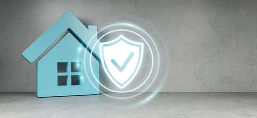 Fototapete - Smarthome security interface 3D rendering