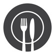 Fork knife and plate icon. vector design
