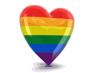 Poster - Color heart. Image with clipping path
