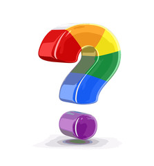 Poster - Multi colored Big sign of question. Image with clipping path