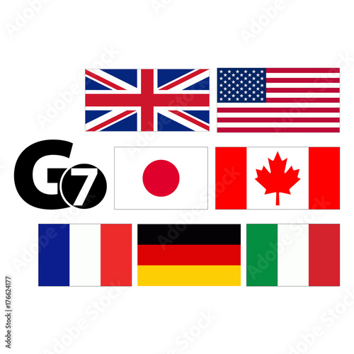 G7 Flags Of Countries Abstract Concept Flat Design Vector Illustration On White Background Stock Vector Adobe Stock