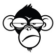 Monkey sleepyface vector illustration, logo design template