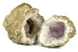 amethyst geode found in Algeria isolated on white background