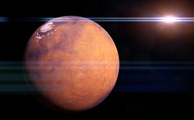 Wall Mural - the planet mars illuminated by the sun