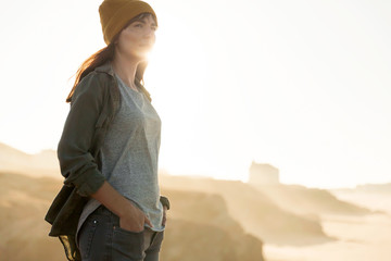 Wall Mural - Yellow cap women