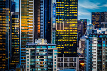 Glowing Towers Of Melbourne Skyline At Dusk