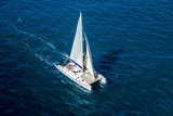 Fototapeta Sawanna - Catamaran navigating