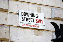 Downing Street Road Sign In The City Of London, England