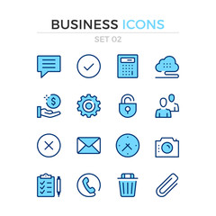 Wall Mural - Business icons. Vector line icons set. Premium quality. Simple thin line design. Modern outline symbols, pictograms