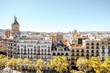 Top view on Gracia avenue with luxurious buildings in Barcelona city