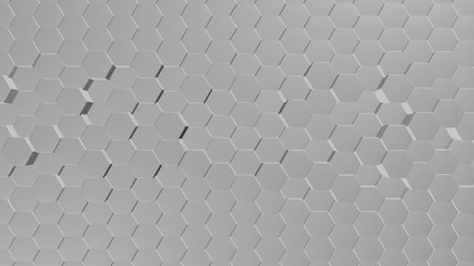 Poster - Abstract Hexagons Background Random Motion, 3d Loopable Animation