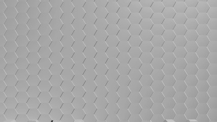Poster - a decaying and assembled wall of hexagons. seamless loop.