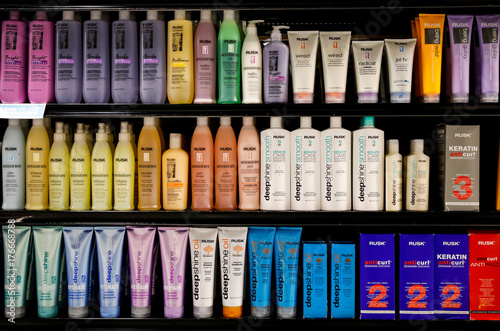 Rusk Hair Care Products Are Displayed At A Ricky S Store In New