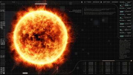 Fototapete - Sun Solar Flare Particles coronal mass ejections for background computer desktop screen display