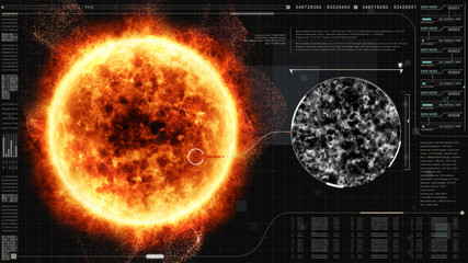 Fototapete - Sun Solar Flare Particles coronal mass ejections for background computer desktop screen display
