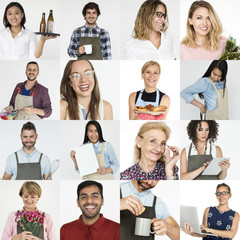 Poster - Set of portraits with small business concepts