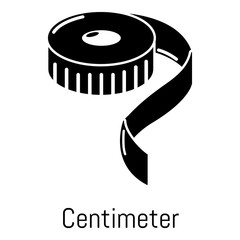 Poster - Centimeter icon, simple black style