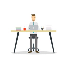 Aufkleber - business cartoon character  . business man working concept
