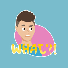 Poster - What Sticker Social Media Network Message Badges Design Vector Illustration