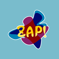 Poster - Zap Sticker Social Media Network Message Badges Design Vector Illustration