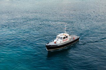 Wall Mural - Black and White Pilot Boat