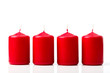 Advent Set mit vier roten Kerzen in Reihe