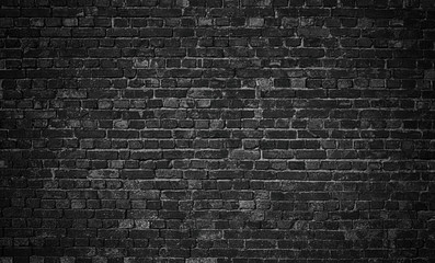 Wall Mural - black brick wall, brickwork background for design