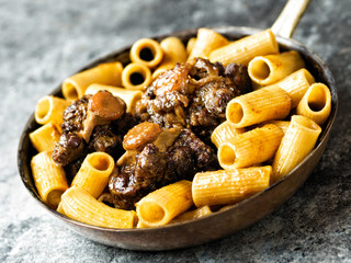 Canvas Print - rustic italian oxtail ragu pasta