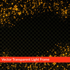 Wall Mural - Golden shimmering abstract futuristic transparent light frame background