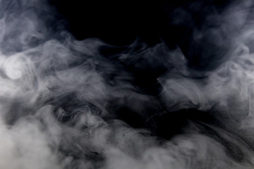 Wall Mural - White smokes with black background