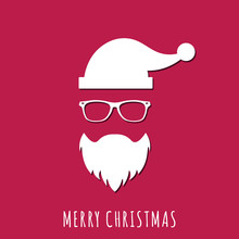 Concept Of Santa Claus In Hipster Style. Vector Illustration. Modern Flat Design.