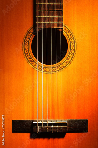Plakat Klasyczne struny gitary akustycznej