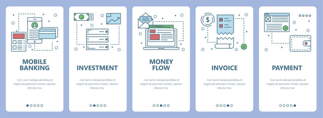 Poster - Vector modern thin line flat design finance concept vertical banners