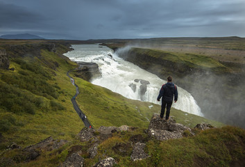 Wall Mural - Famous Godafoss is one of the most beautiful waterfalls on the Iceland. It is located on the north of the island.