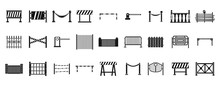 Barrier Icon Set, Simple Style